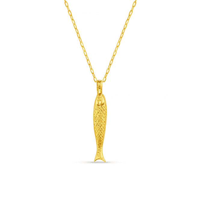 Hovedbilde 40302 Textured Fish Charm Necklace 