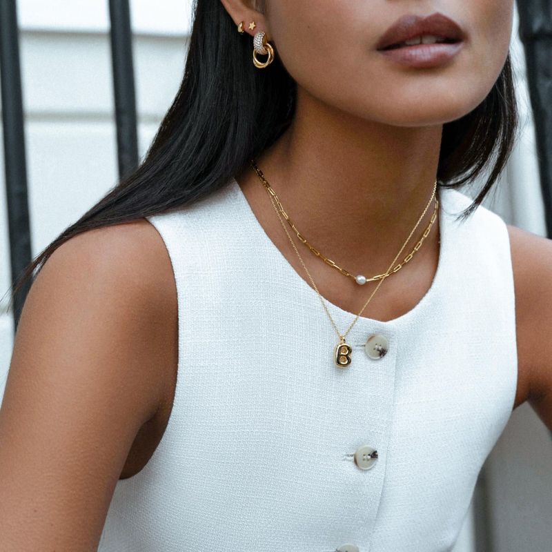 40012 Pave Interlocking Earrings - Pale Gold
