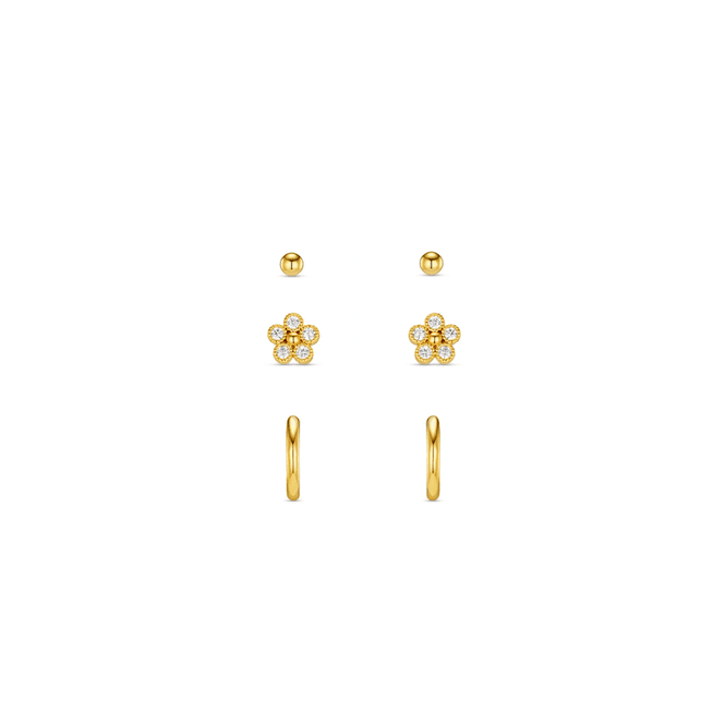 Hovedbilde 40074 Crystal Flower & Micro Hoop Earring Pack