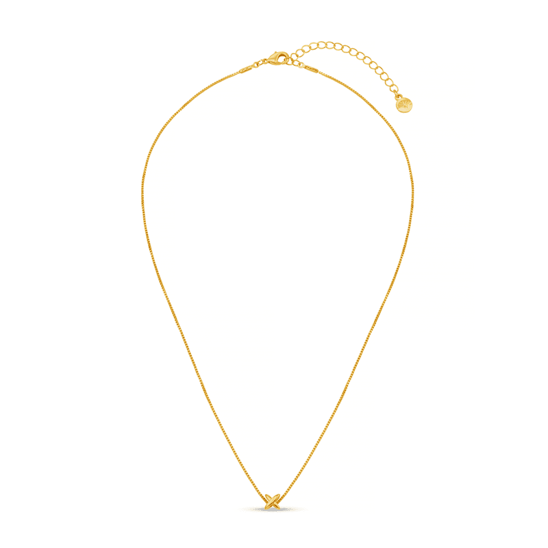 31423 Mini Cross Fine Collar Necklace - Pale Gold