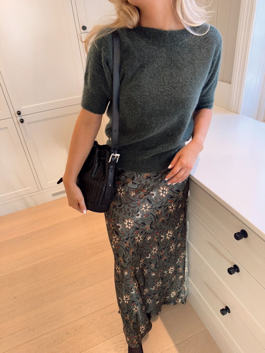 Long Bias Cut Skirt - Green