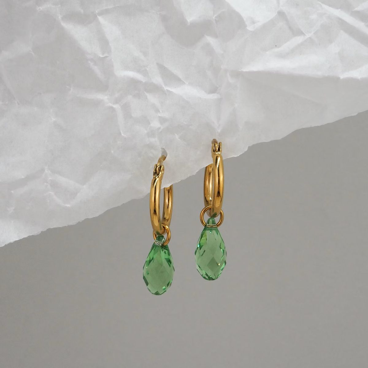 Goldie Hoop Peridot Crystal